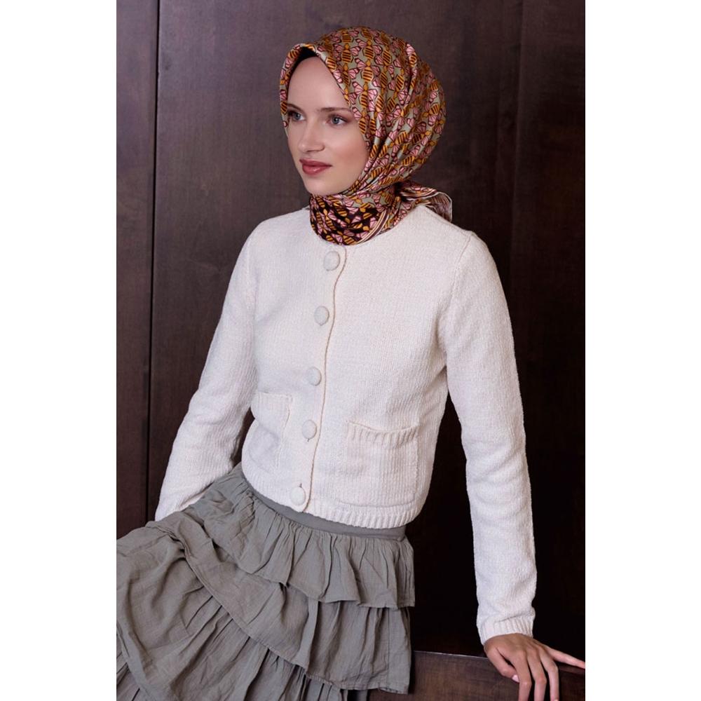 Belli Twill Saf İpek Eşarp - 2026-2027 Sonbahar-Kış 4403D (T)