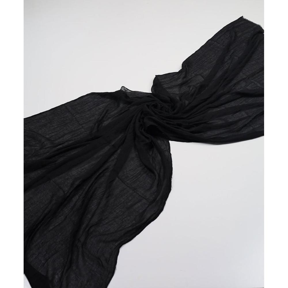 Moda Kaşmir Düz Renk Bambu Kraş Şal - Desen-05 - Siyah