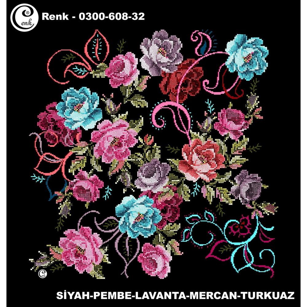 Cenk Desenli Oyalık Yazma - 0300-608 - Renk-30