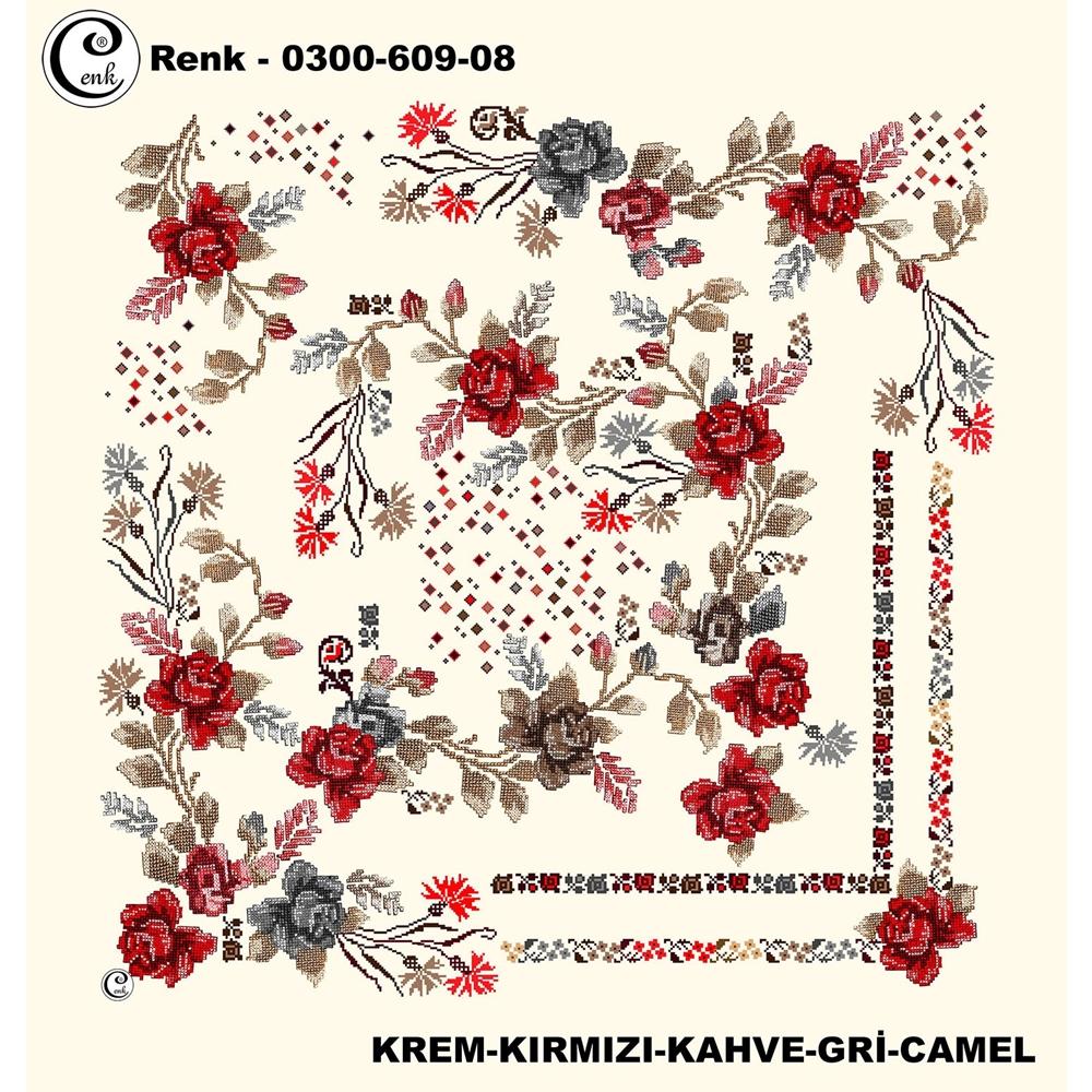 Cenk Desenli Oyalık Yazma - 0300-609 - Renk-34