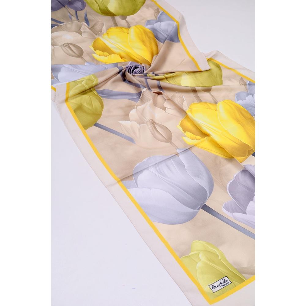 Scarfella Desenli Naturel Şal - Desen-90 - Renk-08