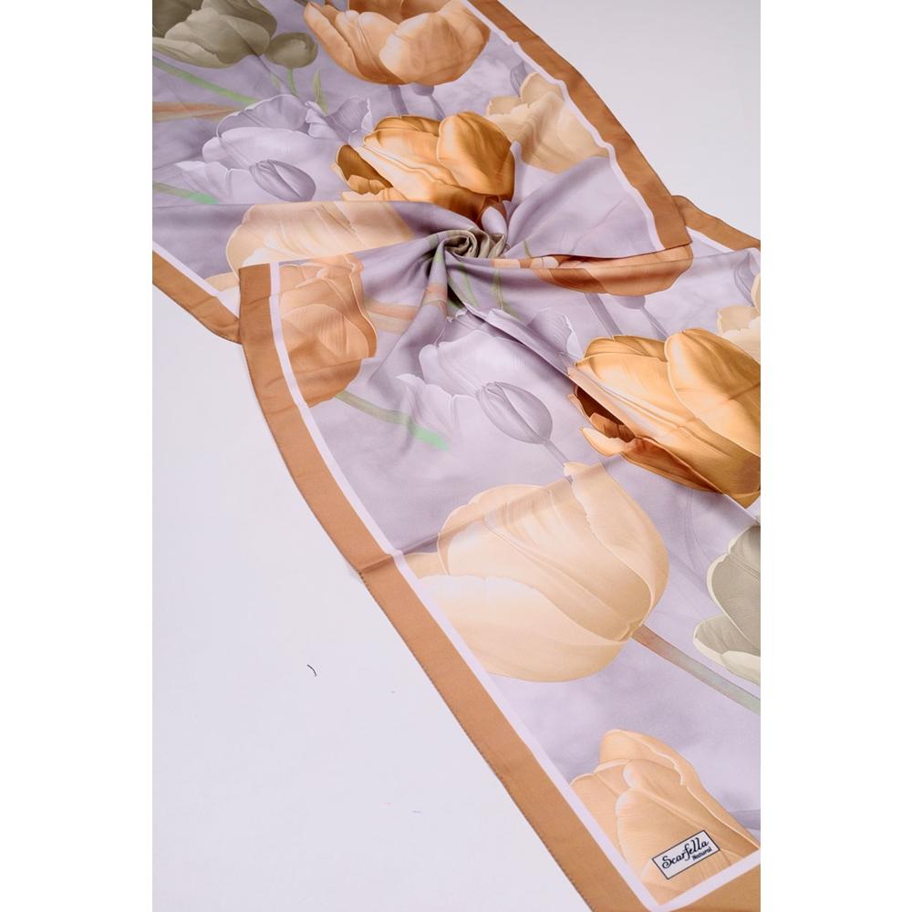 Scarfella Desenli Naturel Şal - Desen-90 - Renk-08