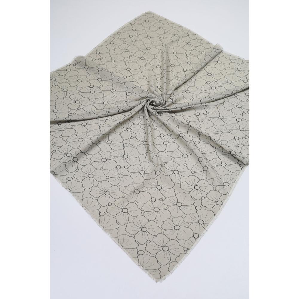 Baysem Desenli Keten Flamlı Eşarp - Desen-09