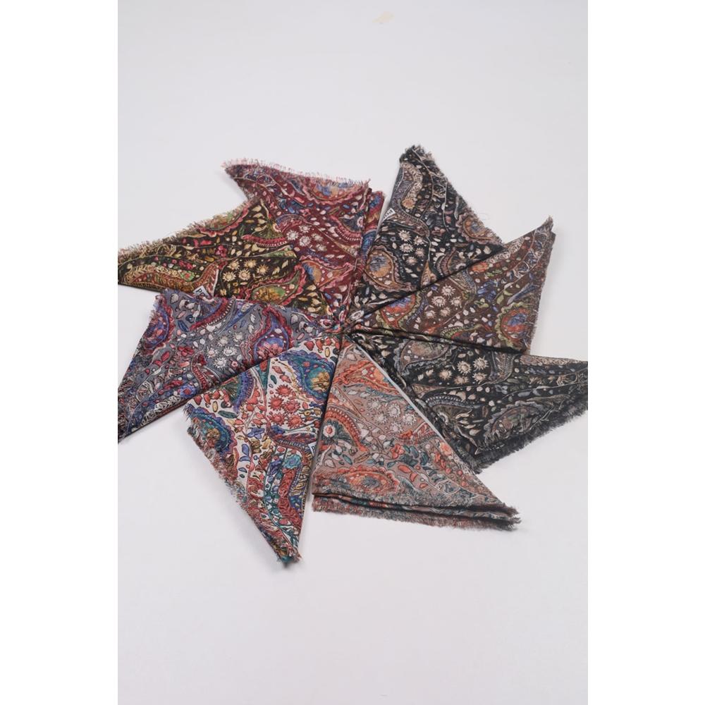 Poloist Desenli Keten Flamlı Eşarp - Desen-758