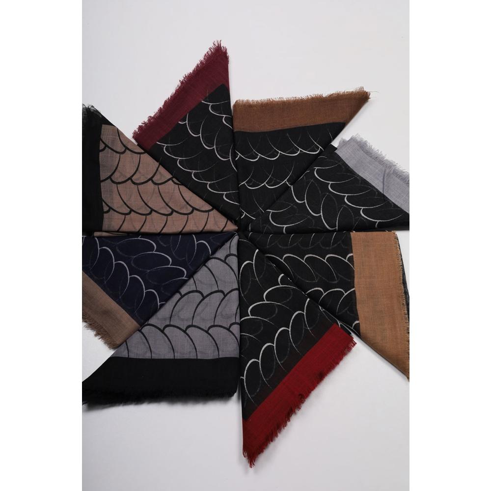 Markasız Desenli Keten Flamlı Eşarp - Desen-02