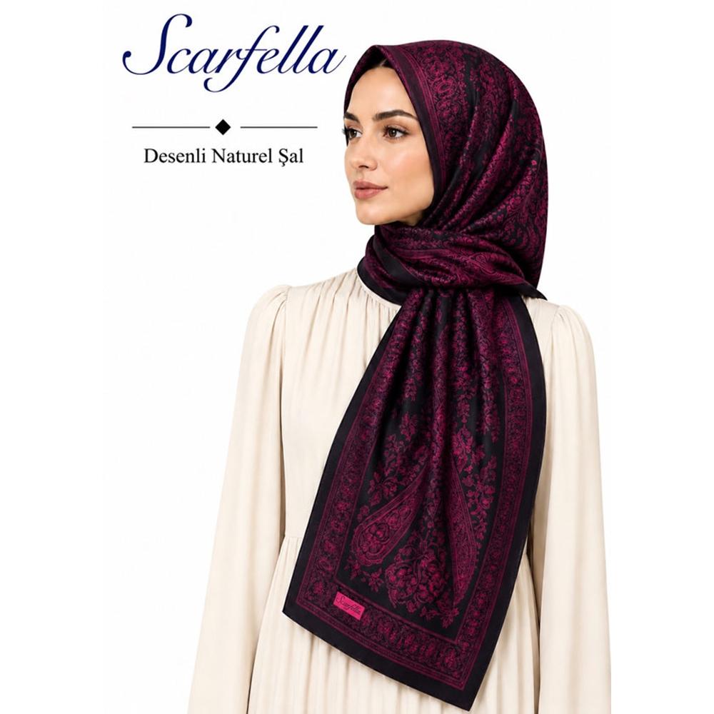 Scarfella Desenli Naturel Şal - Desen-134