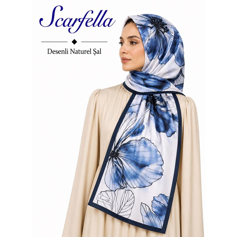 Scarfella Desenli Naturel Şal - Desen-143