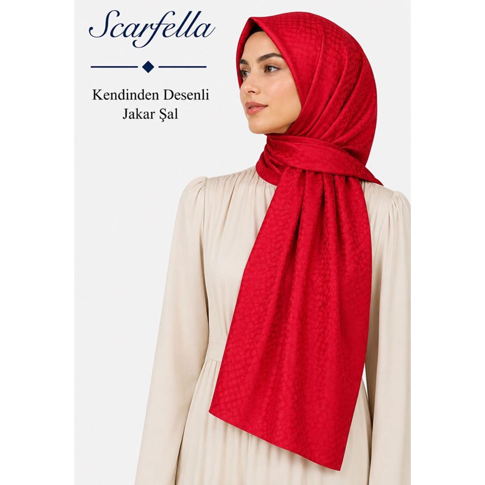 Scarfella Kendinden Desenli Jakar Şal - Desen-05