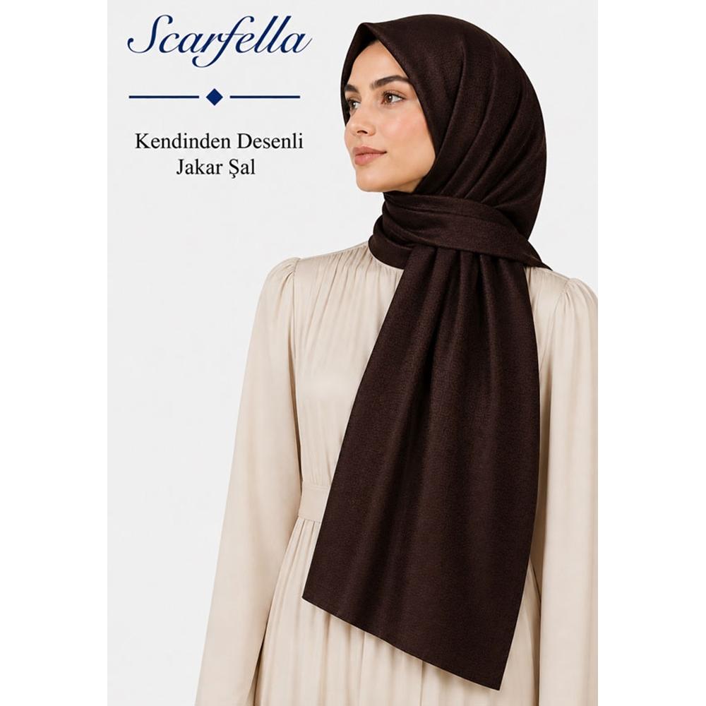 Scarfella Kendinden Desenli Jakar Şal - Desen-06