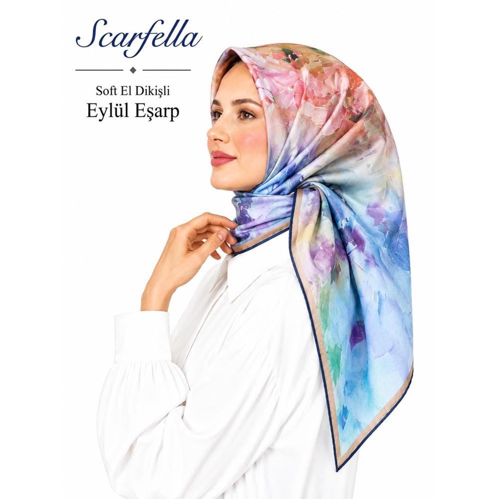 Scarfella Soft El Dikişli Eylül Eşarp - Desen-81