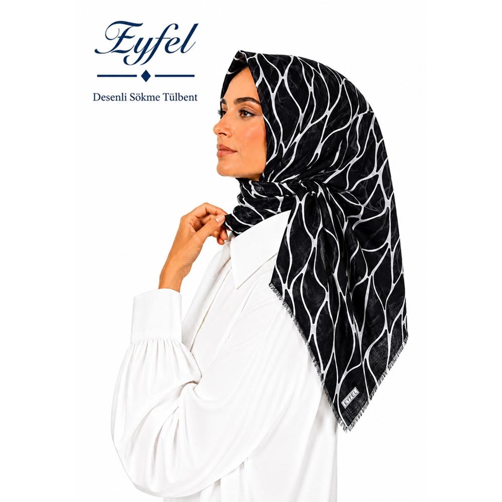 Eyfel Desenli Sökme Tülbent - Desen-16