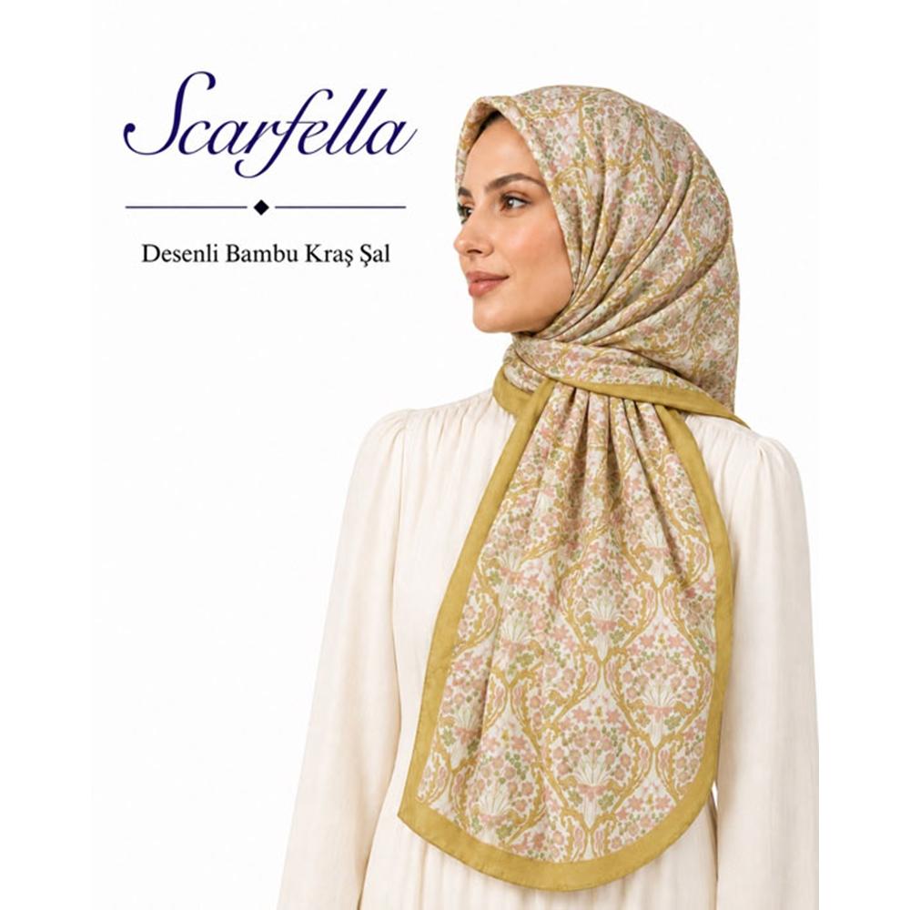 Scarfella Desenli Bambu Kraş Şal - Desen-10