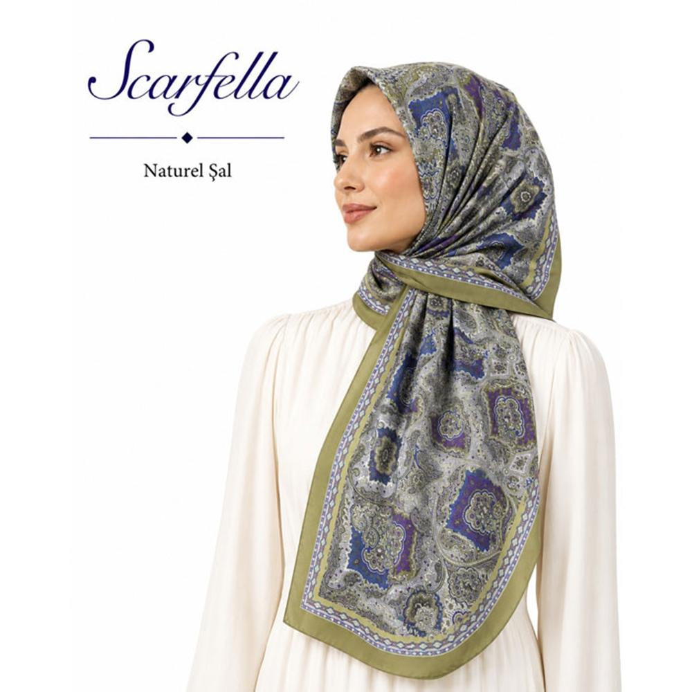 Scarfella Desenli Naturel Şal - Desen-156