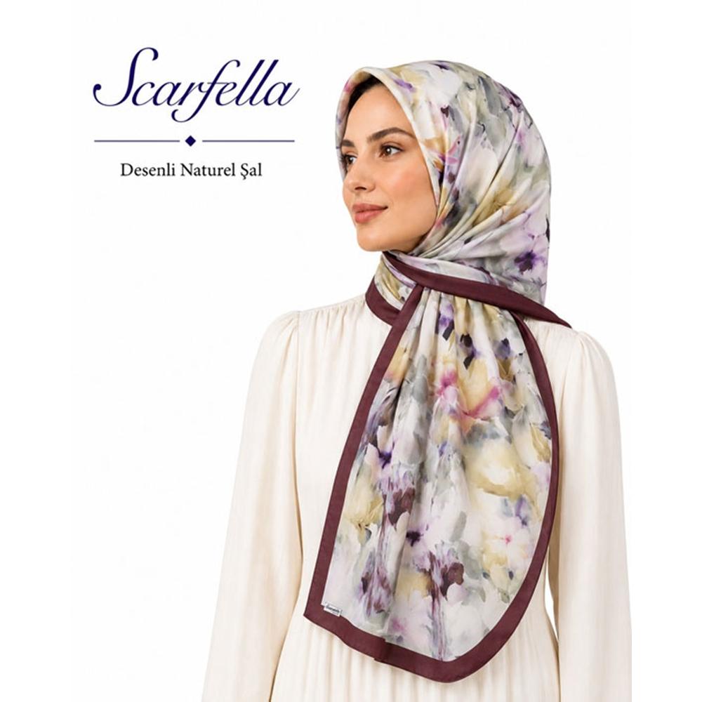 Scarfella Desenli Naturel Şal - Desen-159