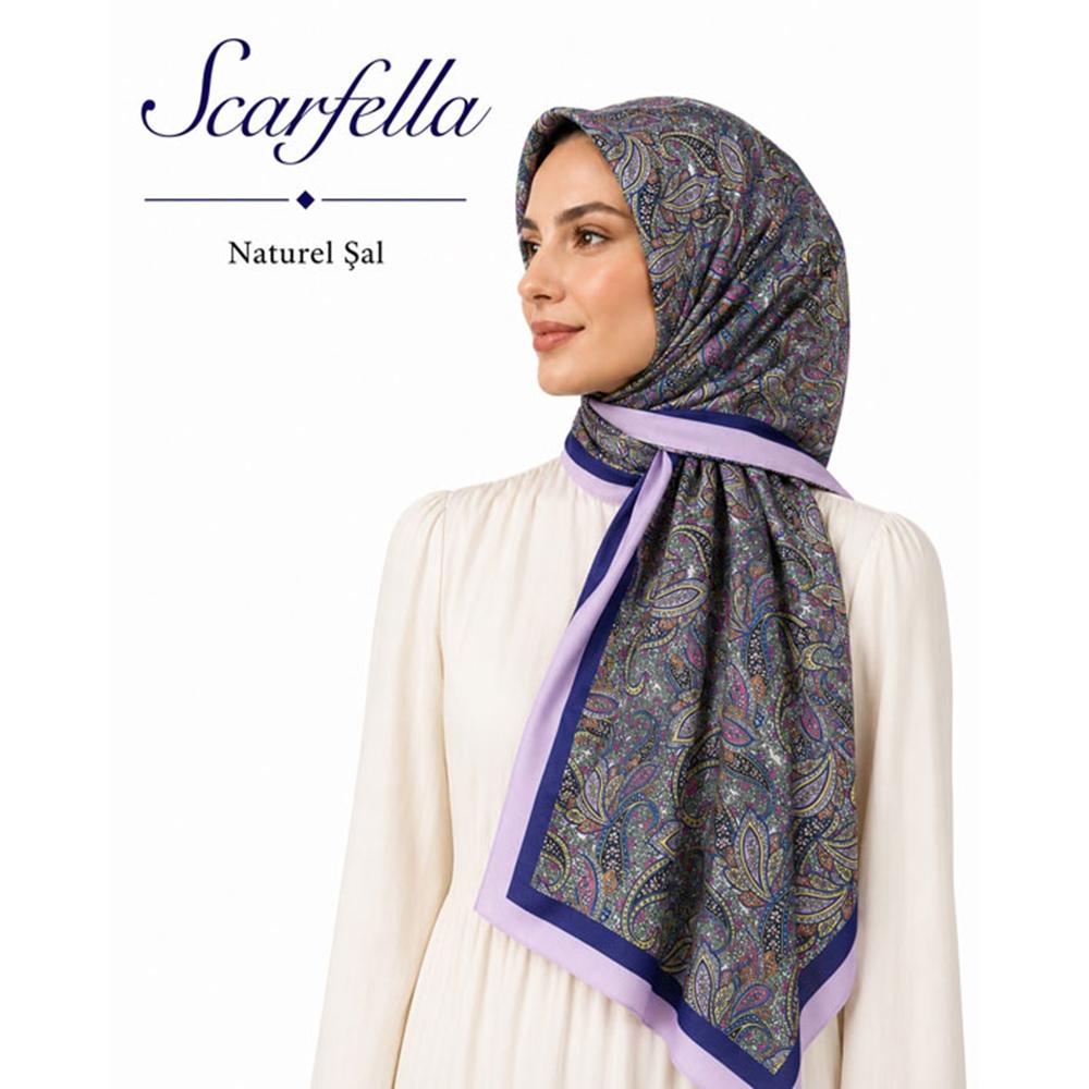 Scarfella Desenli Naturel Şal - Desen-161