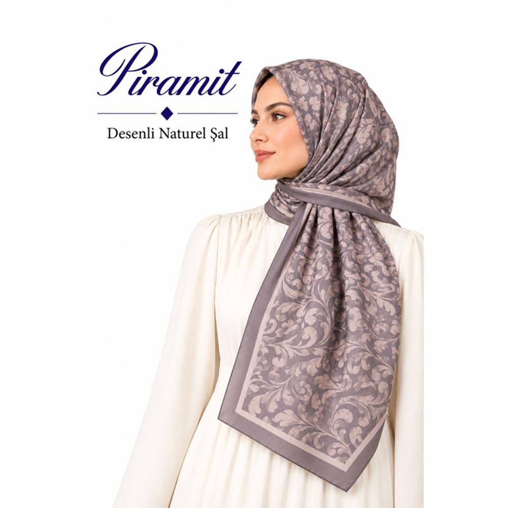 Piramit Desenli Naturel Şal - Desen-05