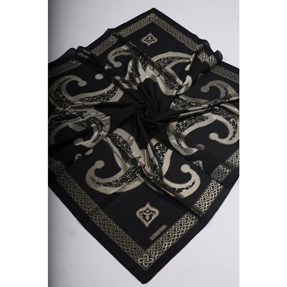 Luissa Desenli Floş Yakma Eşarp - Desen-01