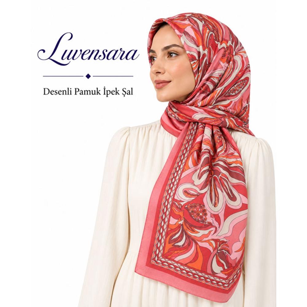 Luvensara Desenli Pamuk İpek Şal - Desen-04