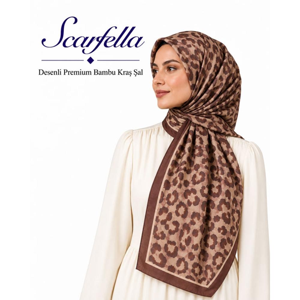 Scarfella Desenli Premium Bambu Kraş Şal - Desen-20