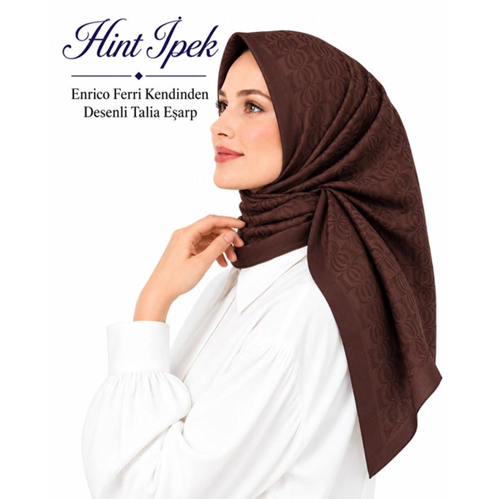 Hint İpek Enrico Ferri Kendinden Desenli Talia Eşarp - Desen-01
