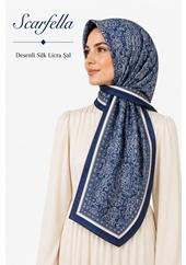 Scarfella Desenli Silk Licra Şal - Desen-12