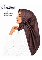 Scarfella Hybrid Desenli Kristal Eşarp - Desen-17