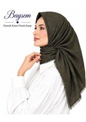 Baysem Desenli Keten Flamlı Eşarp - Desen-30