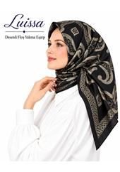 Luissa Desenli Floş Yakma Eşarp - Desen-01