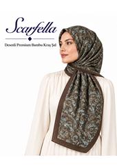 Scarfella Desenli Premium Bambu Kraş Şal - Desen-17