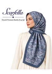 Scarfella Desenli Premium Bambu Kraş Şal - Desen-18