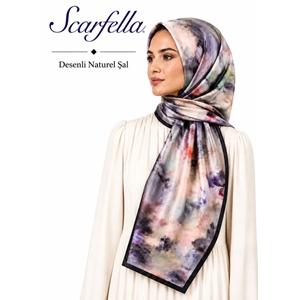 Scarfella Desenli Naturel Şal - Desen-126