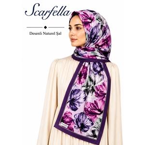 Scarfella Desenli Naturel Şal - Desen-140