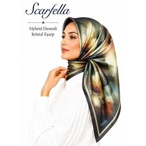 Scarfella Hybrid Desenli Kristal Eşarp - Desen-07