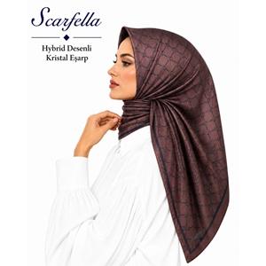 Scarfella Hybrid Desenli Kristal Eşarp - Desen-17