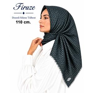 Firuze Desenli 110 cm Sökme Tülbent - Desen-02