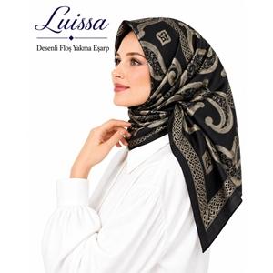 Luissa Desenli Floş Yakma Eşarp - Desen-01