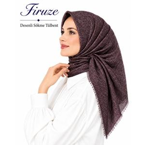 Firuze Desenli Sökme Tülbent - Desen-42