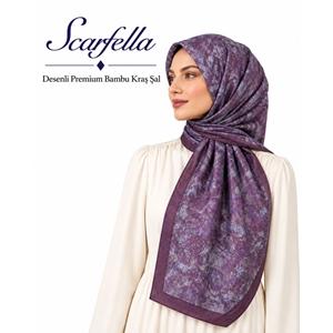 Scarfella Desenli Premium Bambu Kraş Şal - Desen-16