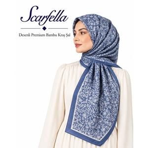 Scarfella Desenli Premium Bambu Kraş Şal - Desen-23