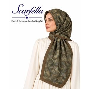 Scarfella Desenli Premium Bambu Kraş Şal - Desen-25