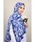 Moda Kaşmir Mavi Serisi Medine İpeği Şal